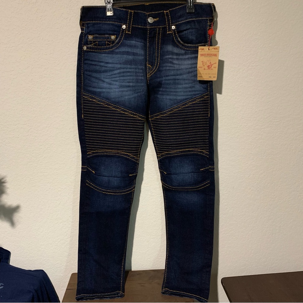 NWT! True Religion Skinny Moto Jeans